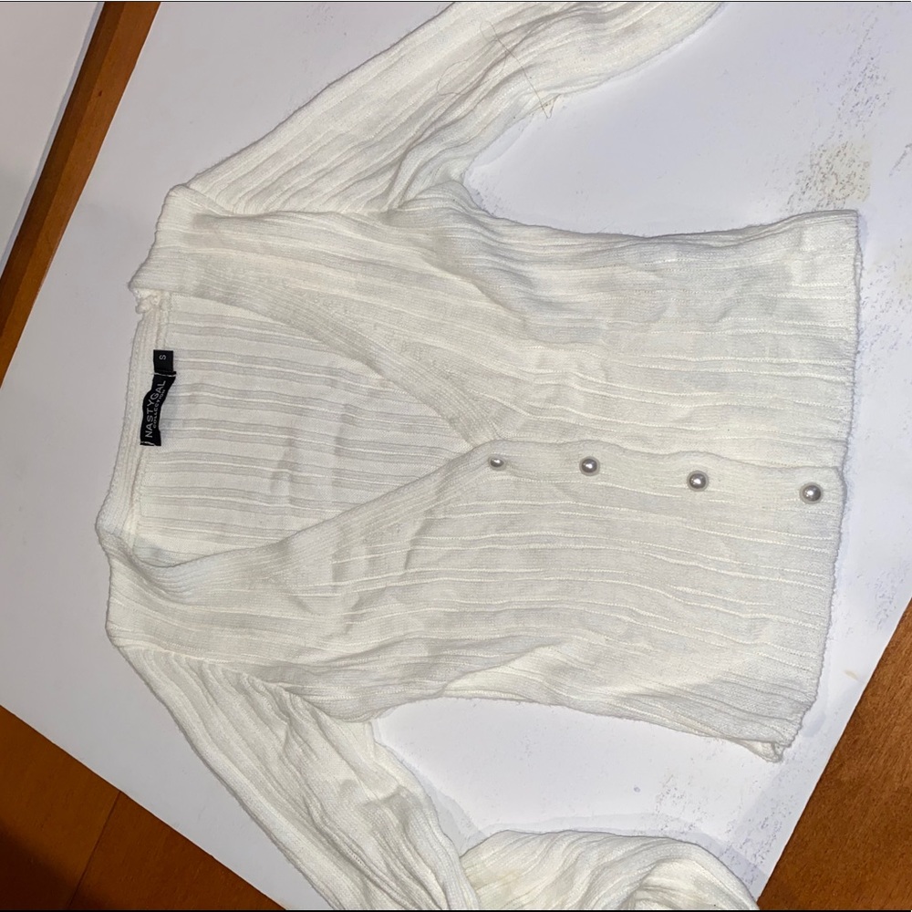 Nasty Gal White Button Up Top